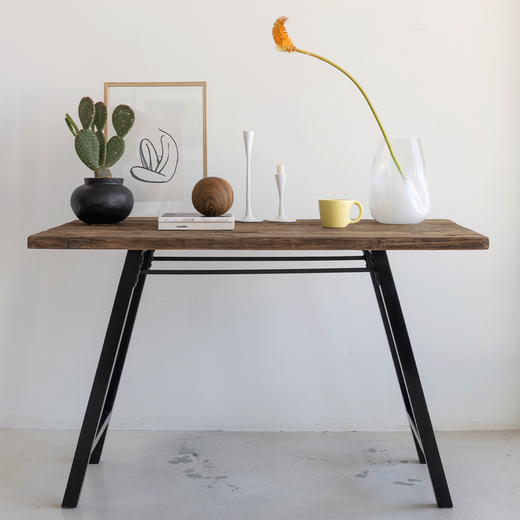 Office desk reclaimed wood and Acacia