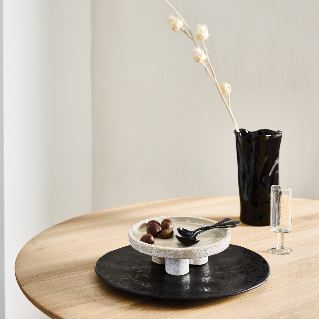 Plat de service noir, Ø38 cm