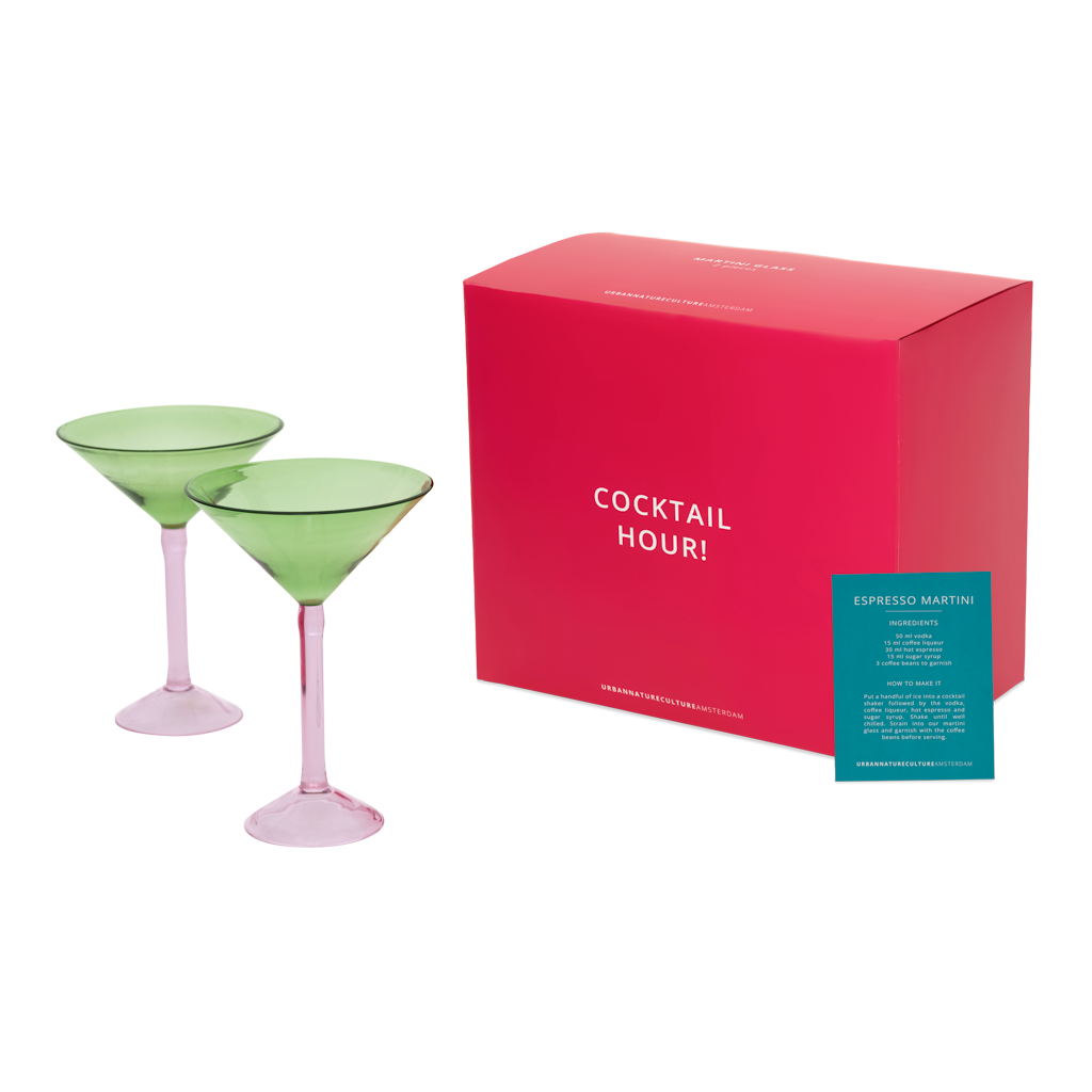 Martini cocktail glass, set of 2, in gift pack