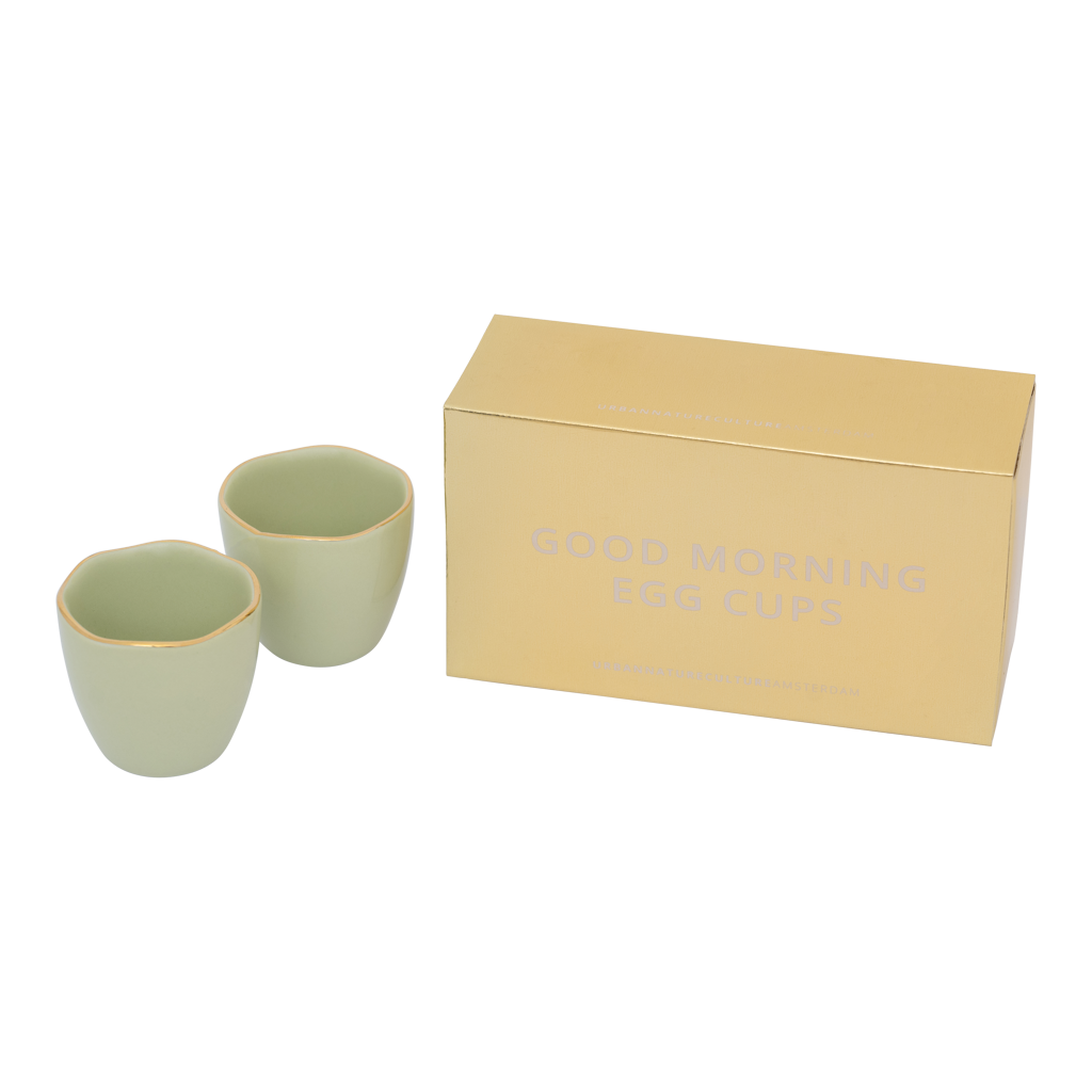 Good Morning egg cup Pale Green, Set of 2, in gift pack