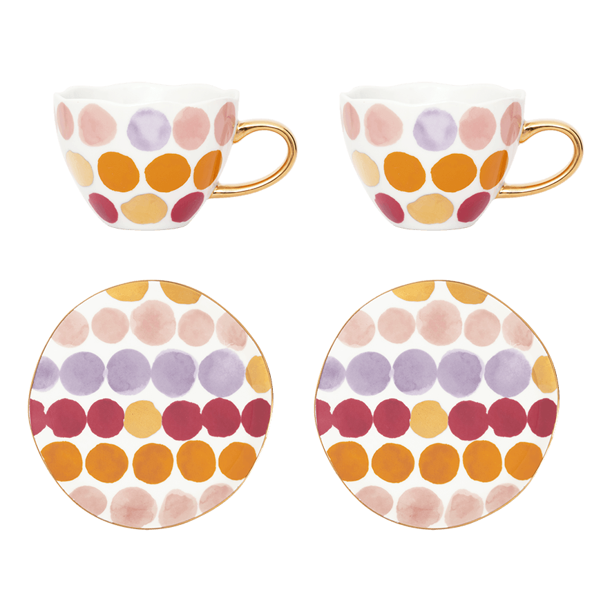 Good Morning Cup Cappuccino/Tea and Plate Joyful A, set of 4, in gift pack - Urban Nature Culture