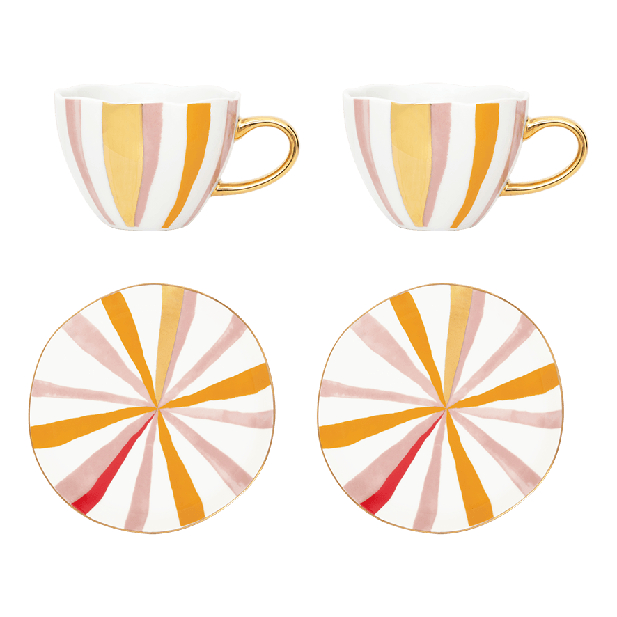 Good Morning Cup Cappuccino/Tea and Plate Joyful C, set of 4, in gift pack - Urban Nature Culture