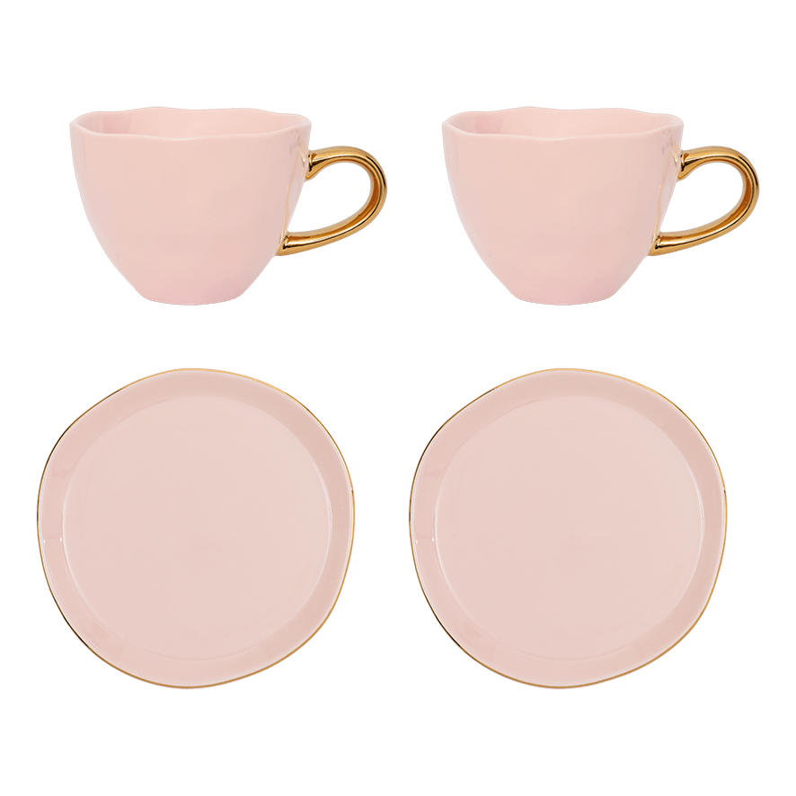 Good Morning tasse Cappuccino/Tea and assiette, set of 4, in gift pack