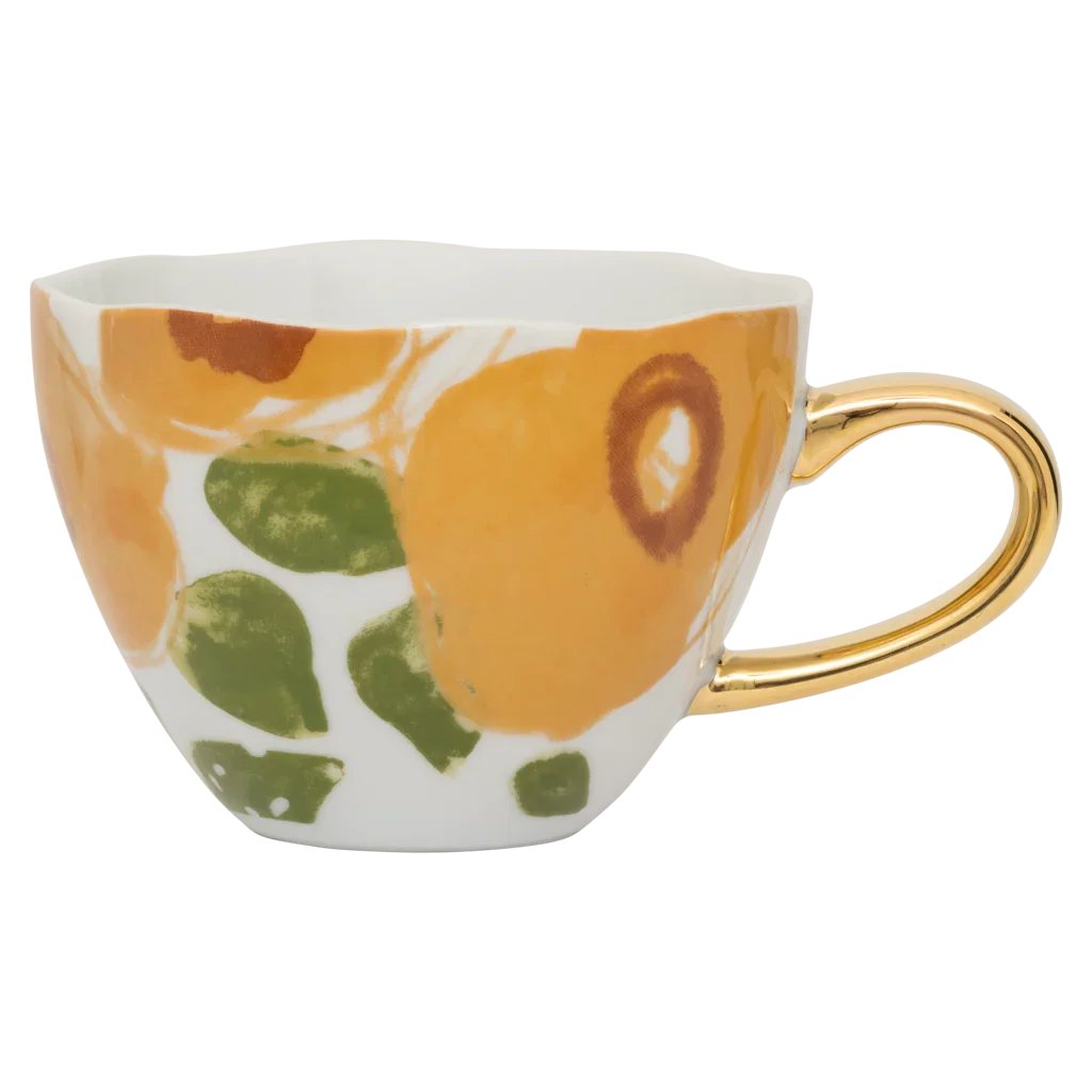 Good Morning cup Cappuccino/Tea Floral Art Ø11 cm - Caramel - Urban Nature Culture