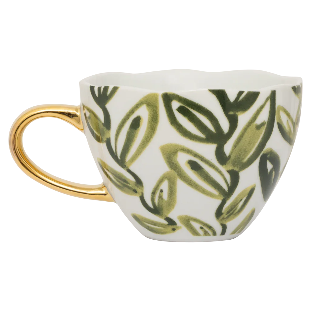 Good Morning cup Cappuccino/Tea Leaves Ø11 cm - Evergreen Sprig - Urban Nature Culture