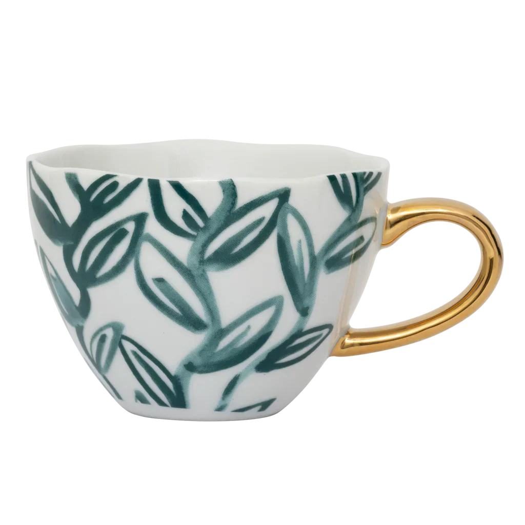 Good Morning cup Cappuccino/Tea Leaves Ø11 cm - Aqua - Urban Nature Culture