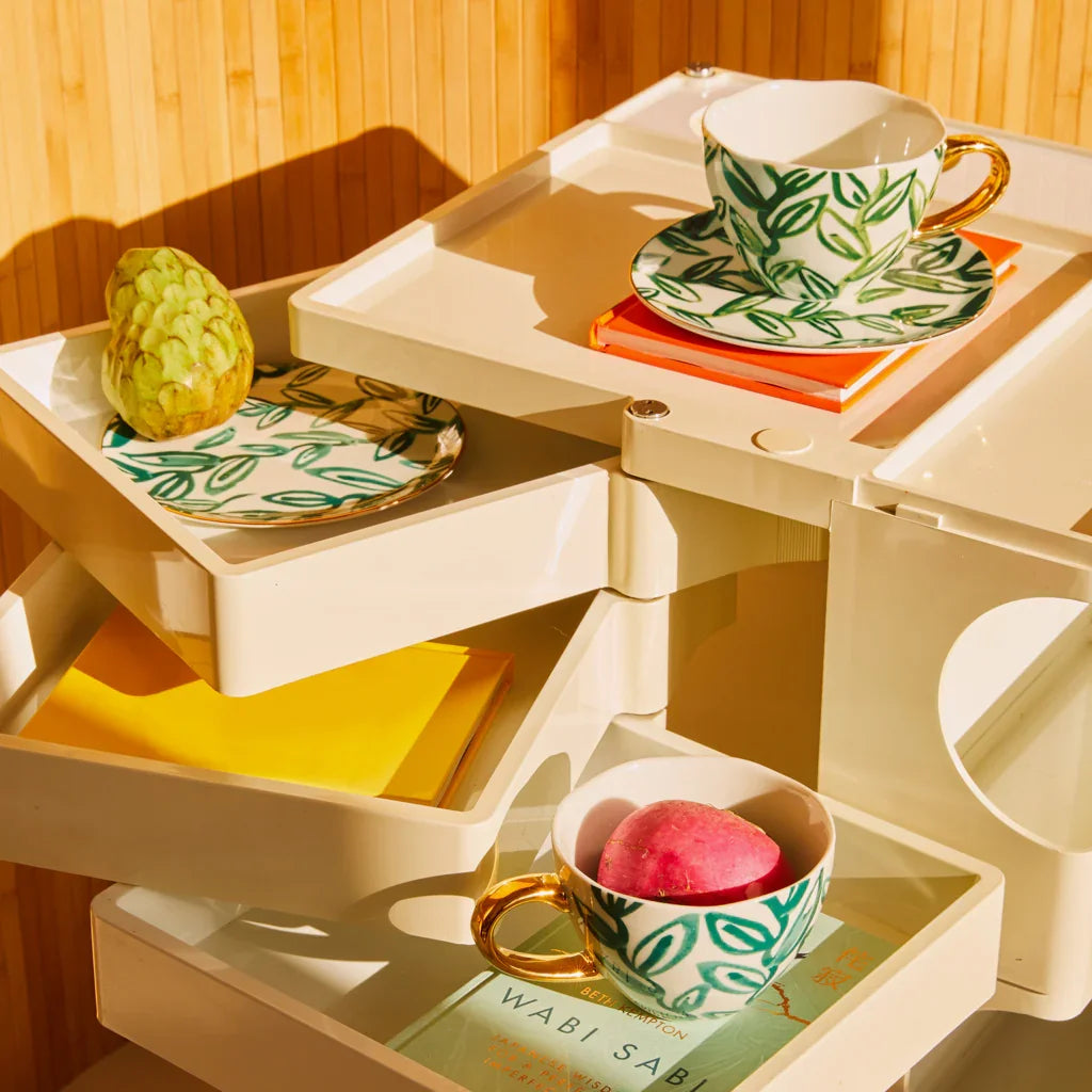 Good Morning cup Cappuccino/Tea Leaves Ø11 cm - Aqua - Urban Nature Culture