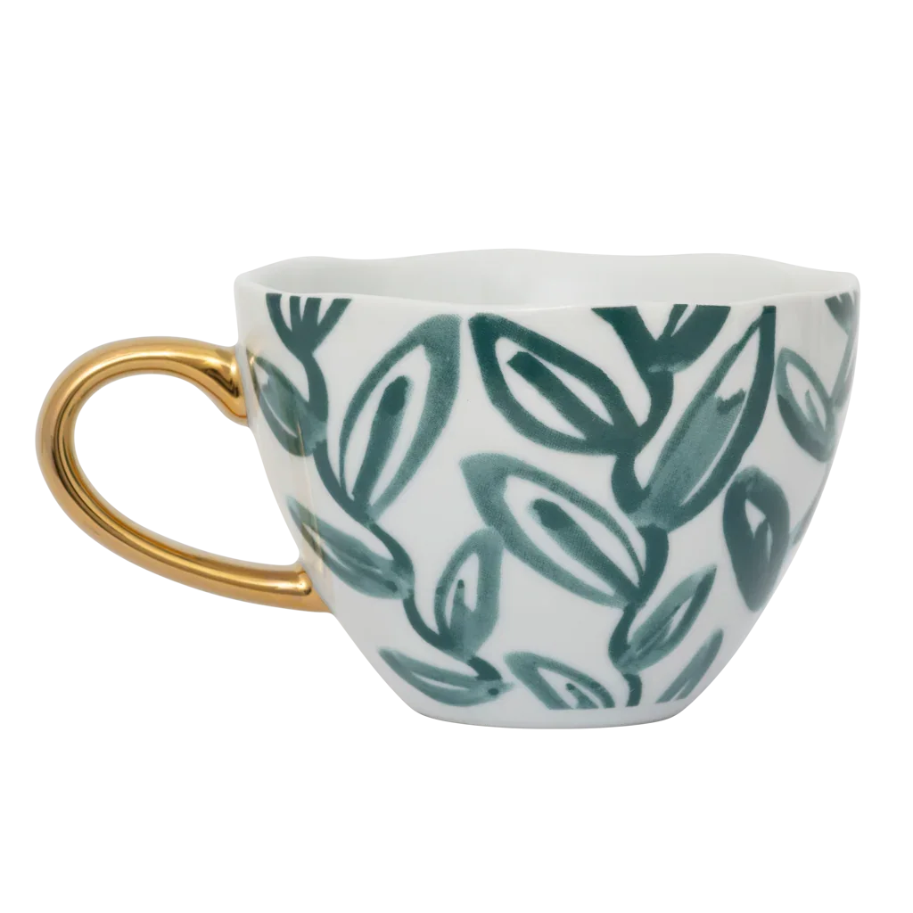 Good Morning cup Cappuccino/Tea Leaves Ø11 cm - Aqua - Urban Nature Culture