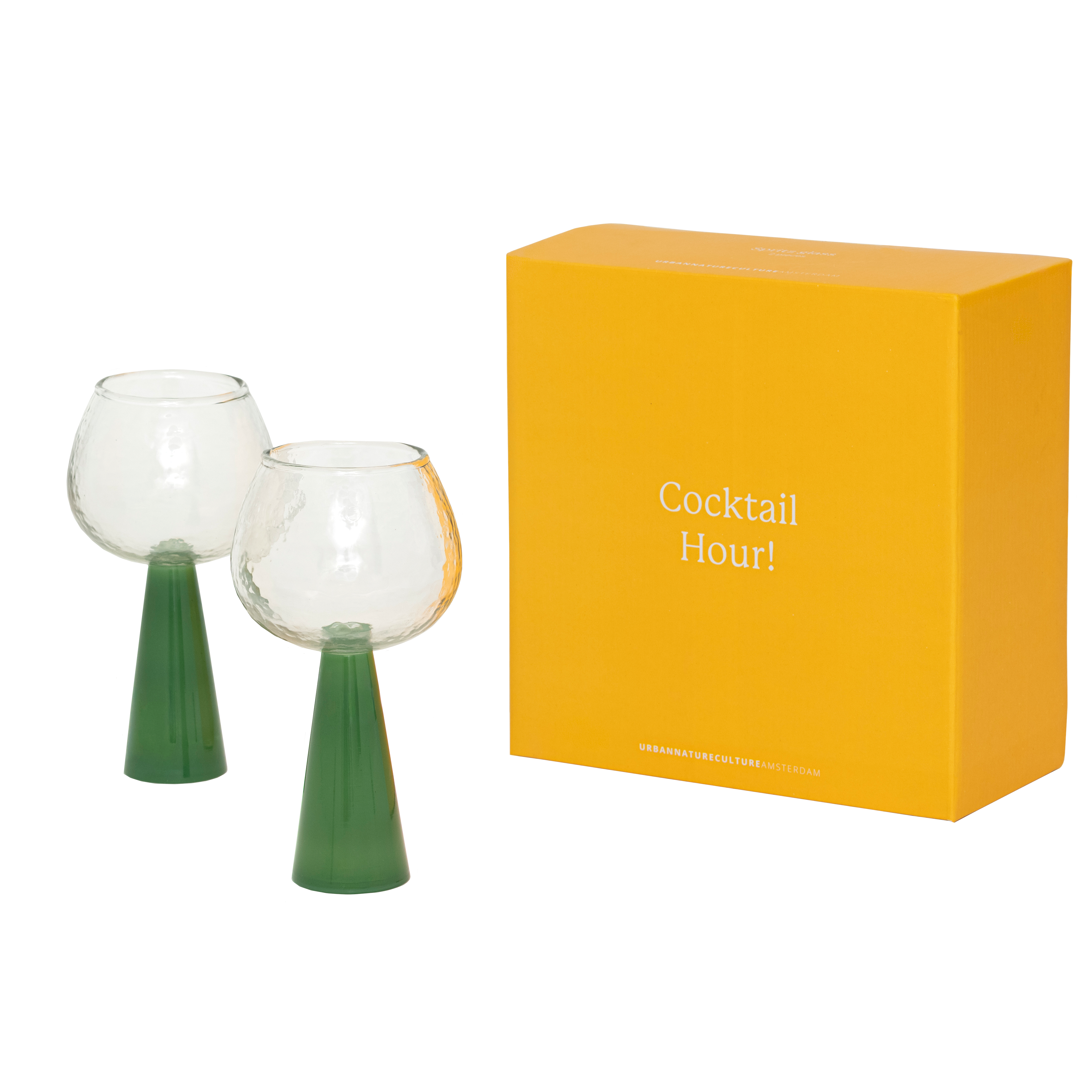 Spritz cocktail glass set van 2, Jade Green, in cadeauverpakking
