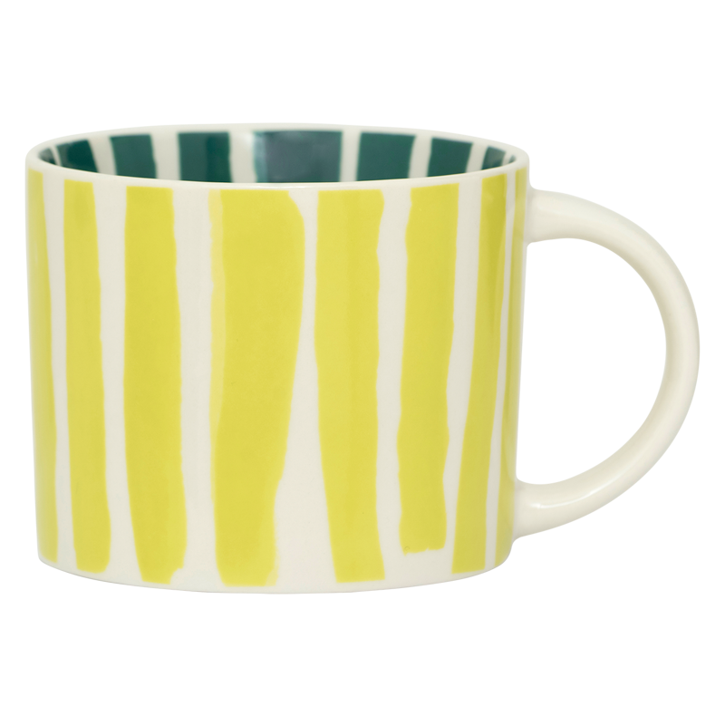 LINDA. x UNC mug Tazza with printed stripes inside & outside A