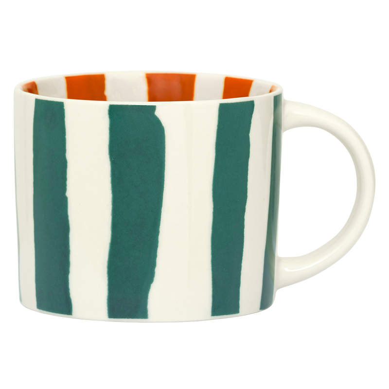 LINDA. x UNC mug Tazza with printed stripes inside & outside C