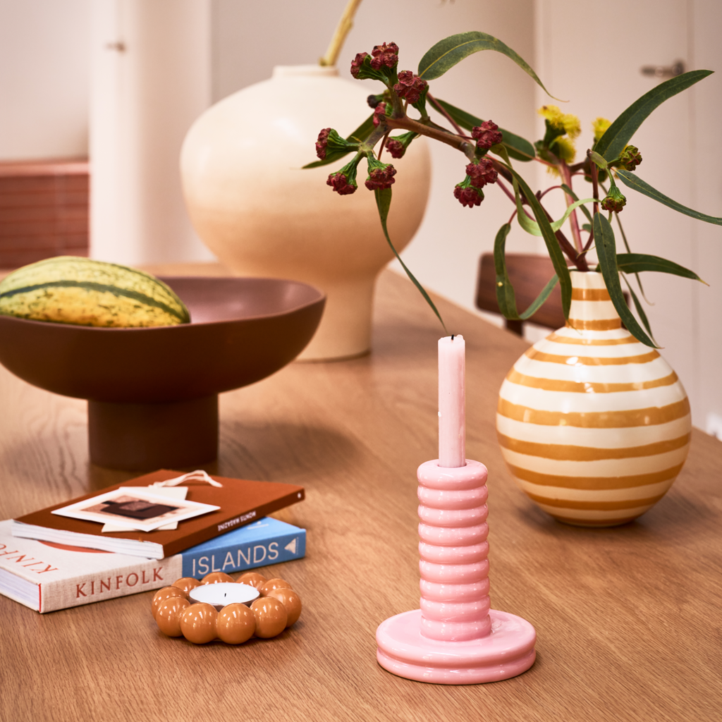 Candle holder Talon, Golden orange