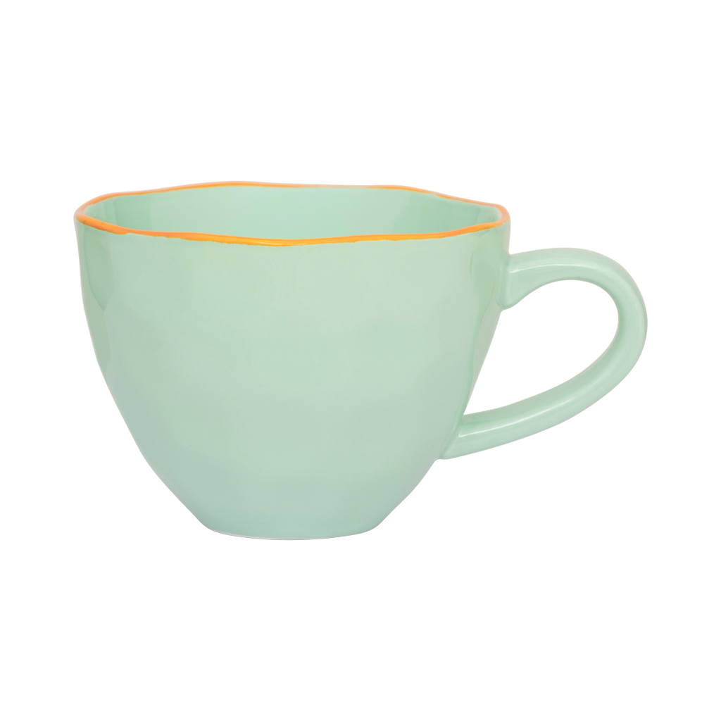 Good Morning Cup Cappuccino/Tea sculpted Celadon