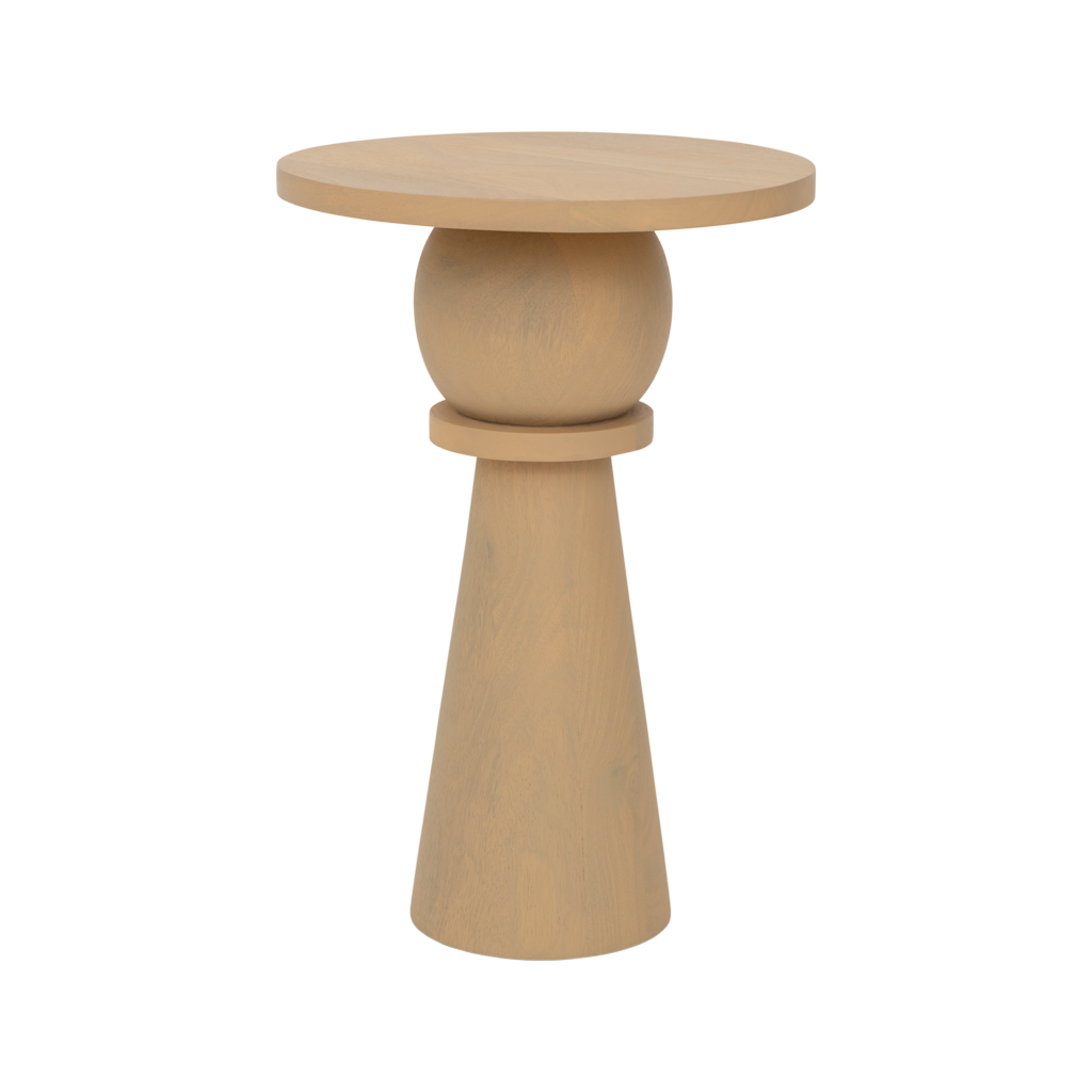 A harmonious composition of layered forms in the soft colour light oak. Solid wood. Made of eco-friendly mangowood, of which the timber is harvested after the mango tree passed its fruit-bearing life span.