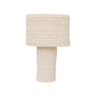 A skillful handmade fully textured matt ceramic table lamp in the calm colour Almond Milk. Expressive and outstanding design.