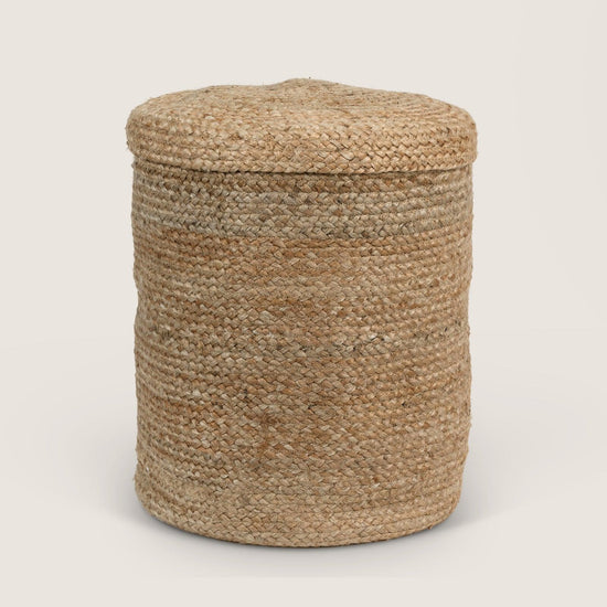 Storage basket with lid, natural - Urban Nature Culture