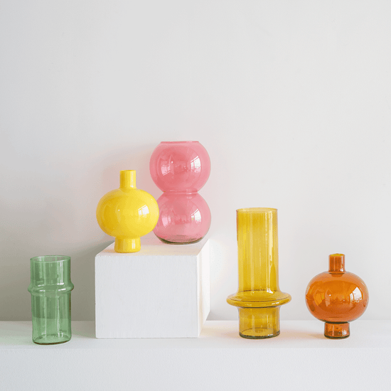Vase recycled glass Round, french vanilla - Urban Nature Culture