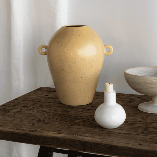 Candle holder Bubble recycled glass Opaque S, white - Urban Nature Culture
