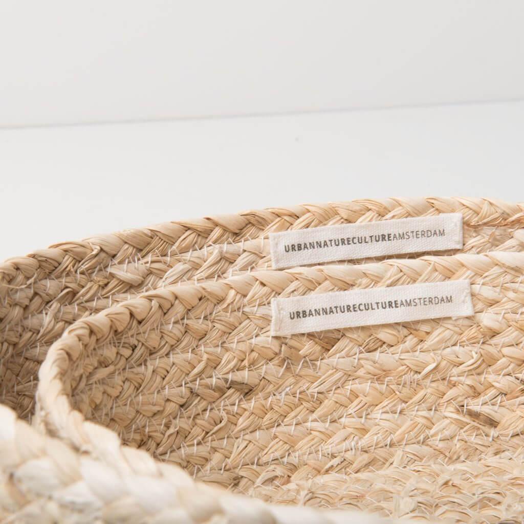 Set of 2 handwoven small baskets made of corn leaf